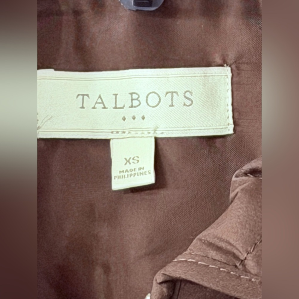 Talbots Chocolate Brown Quilted Vest women’s size XS - Picture 2 of 4